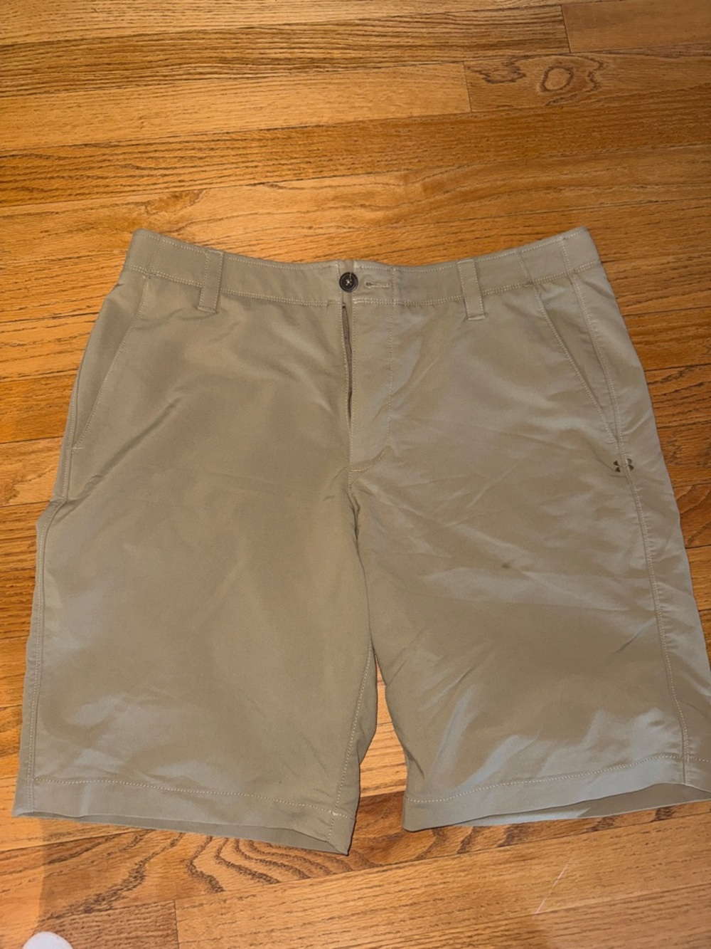 Under Armour Men's Khaki Flat-Front Performance Shorts
